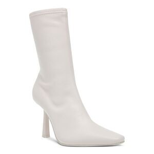 STEVE MADDEN Womens Ivory Stretch Vakay Pointed Toe Stiletto Zip-Up Booties 6 M